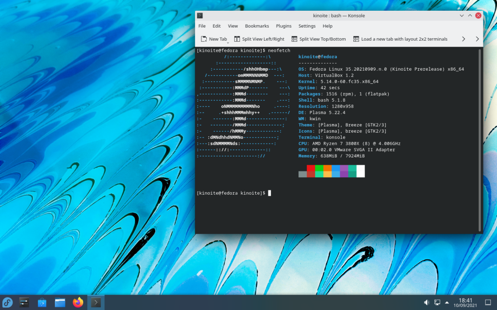 Fedora with Plasma Desktop